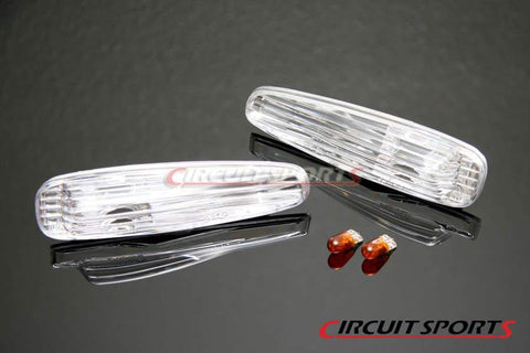 Front Bumper Sidemarkers (Clear) - Nissan 240SX/Silvia ('95-98 S14)