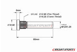 Wheel Stud, Extended - 60mm (14.25mm Knurl)