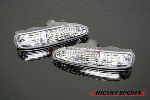 Front Turn Signals (Clear) - Nissan 240SX/180SX ('91-94 S13 Chuki) - Tear Drop Style